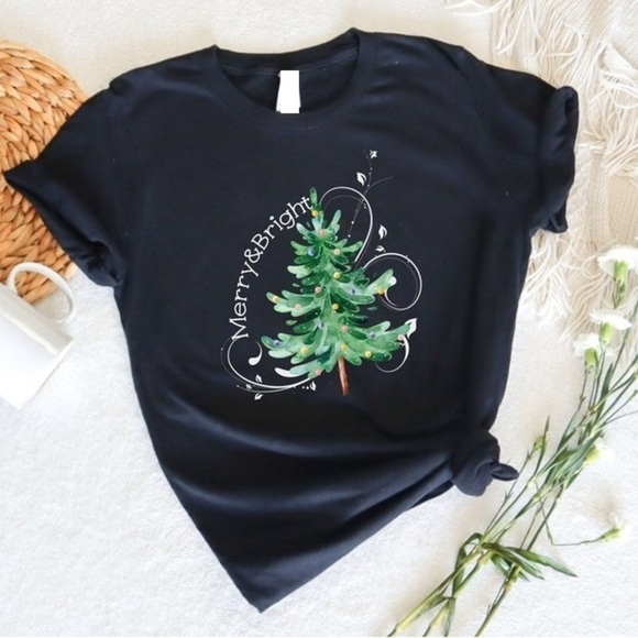 Other - Christmas Shirts Merry And Bright Shirt Christmas Tree Christmas Tshirt
